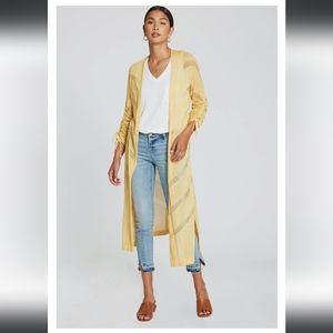 Dear John Long Sleeve Yellow Long Open Cardigan Size S